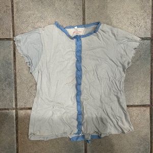 Pete and Greta light blue short sleeve snap shirt